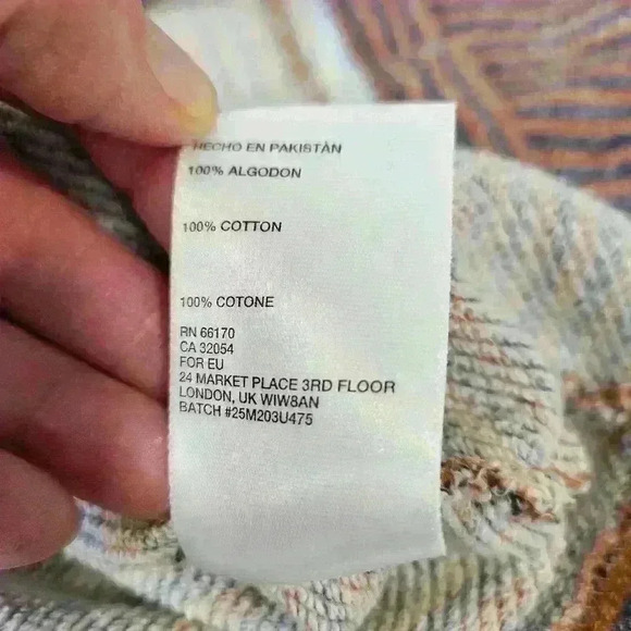 KOTO 100% COTTON Orange Striped Terry Knit Button Front Jacket Sz L - Picture 6 of 7